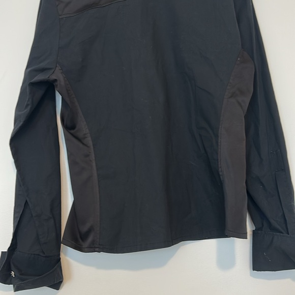 Valentina’s Women’s Italian Black Button Down Top, Large - Picture 10 of 12